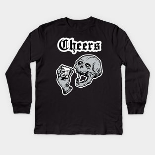 Skull Cheers Kids Long Sleeve T-Shirt